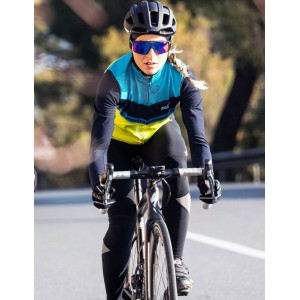Asfalto Lady Jkt Damen Fahrrad Winterjacke dunkelblau/gelbgrün/türkis (I22-4200)