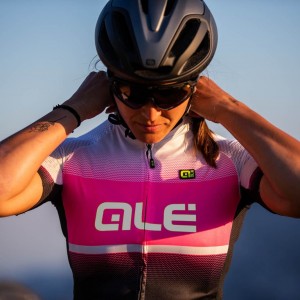 ALE BLEND LADY Radtrikot Damen kurzarm schwarz/neonpink