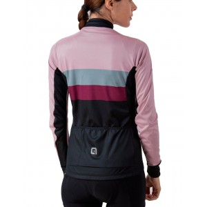 ALE CHAOS Retro Radtrikot Damen langarm schwarz/rosa