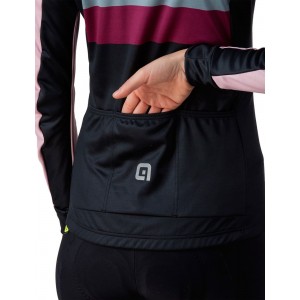 ALE CHAOS Retro Radtrikot Damen langarm schwarz/rosa