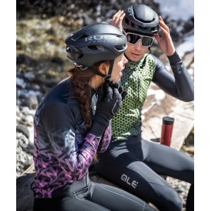 ALE PYRAMID Damen Winter Fahrradjacke schwarz/pink