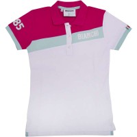 CELESTE STRIPE Damen Poloshirt weiß magenta