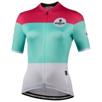 GORDONA Radtrikot Damen kurzarm weiß/celeste/pink (E21-4700)