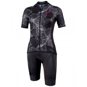 Damen Radsport-Set (Radtrikot Turin 2006+Radhose Nagano 1998) schwarz (E21)