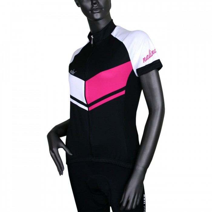 Fabulosa Lady Jersey Radtrikot Damen kurzarm schwarz/pink (E23-5700)