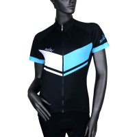 Fabulosa Lady Jersey Radtrikot Damen kurzarm schwarz/türkis (E23-5230)