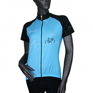 Damen-Radsport-Set (Radtrikot Heartbeat+Radhose RAYMAN) türkis/schwarz