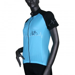 Damen-Radsport-Set (Radtrikot Heartbeat+Radhose RAYMAN) türkis/schwarz