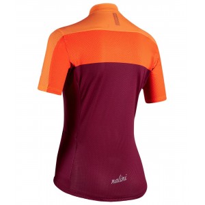 Lady Country Jersey MTB Trikot Damen kurzarm bordeaux rot/orange (E21-4110)