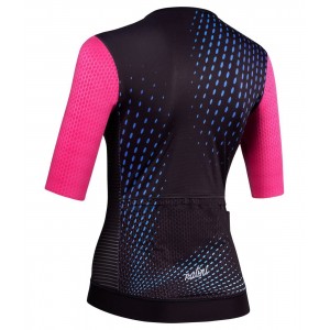 Lady Laser Radtrikot Damen kurzarm schwarz/pink (E22-4000)