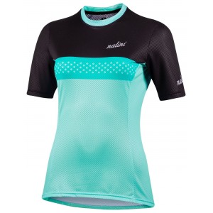 MTB Lady Shirt Radtrikot Damen kurzarm türkis/schwarz (E22-4180)