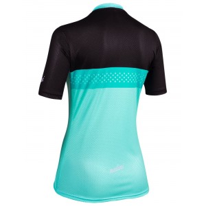 MTB Lady Shirt Radtrikot Damen kurzarm türkis/schwarz (E22-4180)