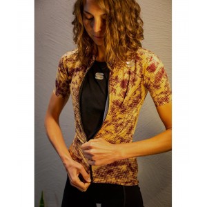ESCAPE SUPERGIARA Radtrikot Damen kurzarm gold