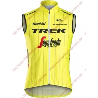Radsport TREK-SEGAFREDO 2018 fluo gelb Windstopper ärmelloses Trikot Kurz Radtrikot Kaufen