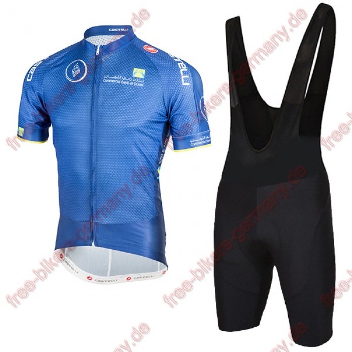 Profiteam 2018 Dubai Tour blau Radbekleidung Satz Trikot Kurzarm+Trägerh Radtrikot Kaufen