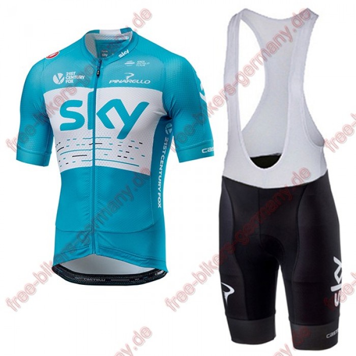 Profiteam 2018 SKY blau Radbekleidung Satz Trikot Kurzarm+Trägerh Radtrikot Kaufen