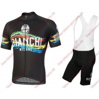 Profiteam 2018 Bianchi Milano Misegna schwarz Radbekleidung Satz Trikot Kurzarm+Trägerhosen Sets Radtrikot Kaufen