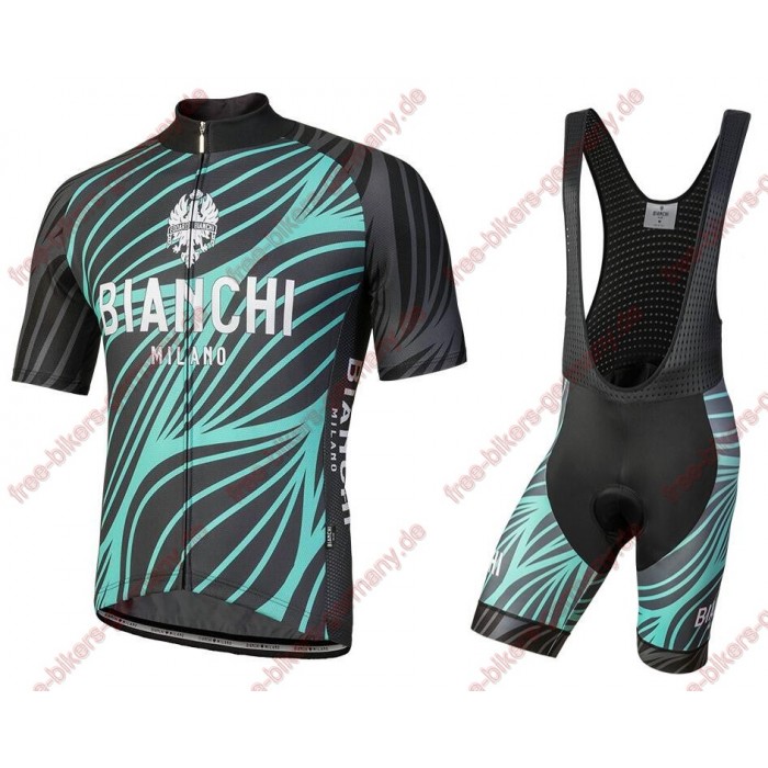 Profiteam 2018 Bianchi Milano Caina Blau Radbekleidung Satz Trikot Kurzarm+Trägerhosen Sets Radtrikot Kaufen