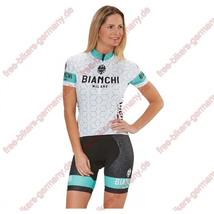 Profiteam 2018 Bianchi Milano Nevola Weiß Damen Fahrradbekleidung Trikot Kurzarm+Radhose Radtrikot Kaufen