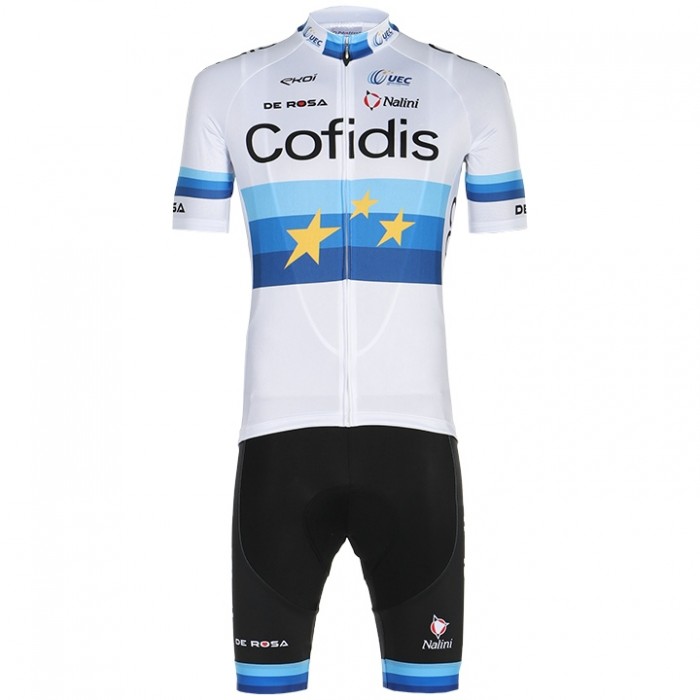 Fahrradbekleidung Radsport 2020 COFIDIS EU Champion Elia Viviani Radbekleidung Satz Trikot Kurzarm+Fahrradhose Se Radtrikot Kaufen