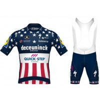 Fahrradbekleidung Radsport 2020 DECEUNINCK QUICK-STEP USA Zeitfahrmeister Radbekleidung Satz Trikot Kurzarm+Trägerhos Radtrikot Kaufen