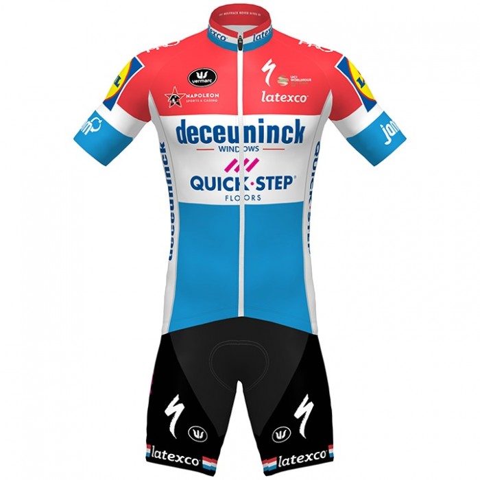 Fahrradbekleidung Radsport 2020 DECEUNINCK QUICK-STEP Luxembourgian Champion Radbekleidung Satz Trikot Kurzarm+Fahrrad Radtrikot Kaufen