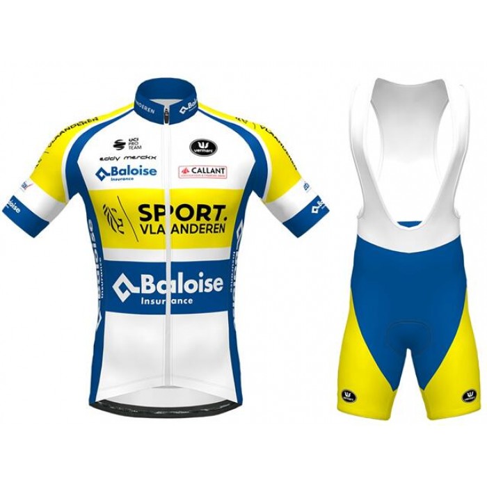 Fahrradbekleidung Radsport 2020 Sport Vlaanderen-Baloise Vermarc Radbekleidung Satz Trikot Kurzarm+Trägerhosen Se Radtrikot Kaufen