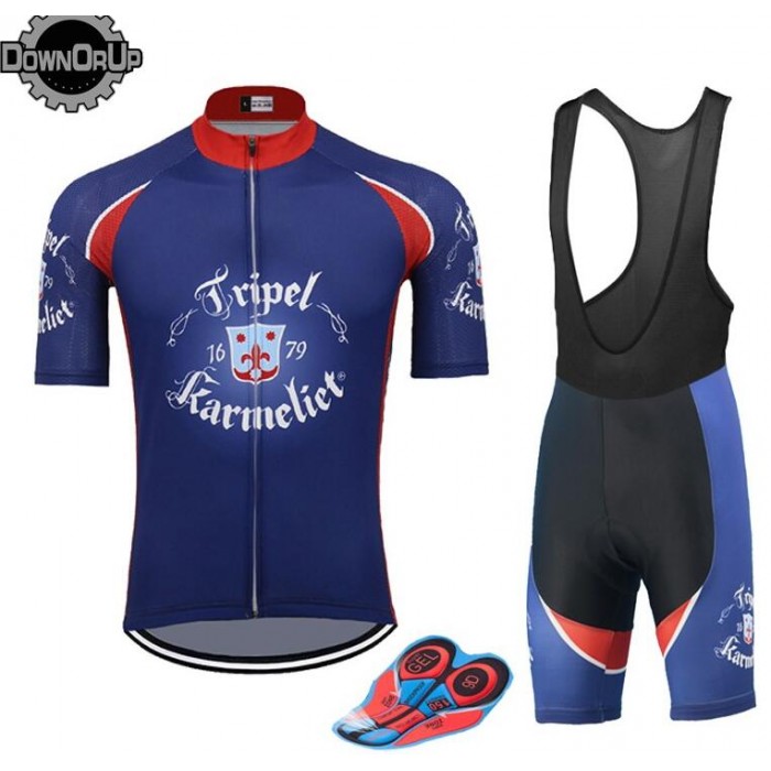 Fahrradbekleidung Radsport 2020 Tripel Karmeliet Radbekleidung Satz Trikot Kurzarm+Trägerhosen Set Outlet Grün Bl Radtrikot Kaufen