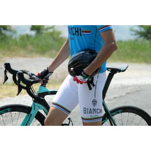 Radsport-Trägerhose VICTORY-Campione del Mondo weiß