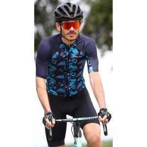 MEXICO1968 Radtrikot kurzarm blau