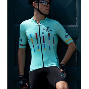 FANACO Radtrikot kurzarm celeste