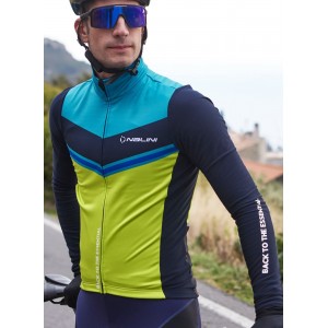 Asfalto Jkt Fahrrad Winterjacke dunkelblau/gelbgrün/türkis