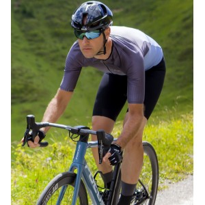 Ergo Fit Jersey Radtrikot kurzarm grau/blau