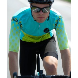 TIRANO Radtrikot kurzarm gelb/celeste