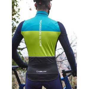 Asfalto Jkt Fahrrad Winterjacke dunkelblau/gelbgrün/türkis