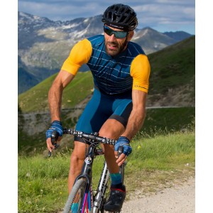Respect Jersey Radtrikot kurzarm blau