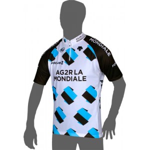 AG2R LA MONDIALE 2014 Kurzarmtrikot (kurzer Reißverschluss) Radsport-Profi-Team