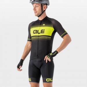 ALE CORSA Trägerhose kurz schwarz/neongelb
