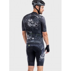 ALE SKULL Radtrikot kurzarm schwarz