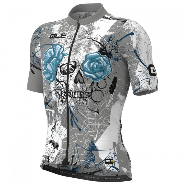 ALE SKULL Radtrikot kurzarm grau
