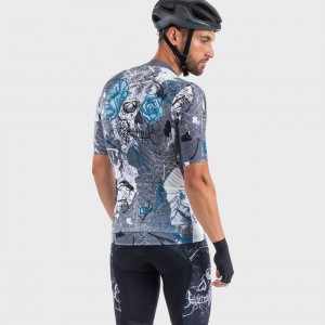 ALE SKULL Radtrikot kurzarm grau