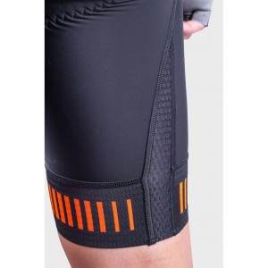 ALE STRADA Trägerhose kurz schwarz/orange