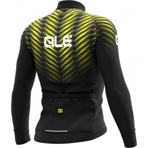 Übergröße ALE THORN Radtrikot langarm schwarz/neongelb