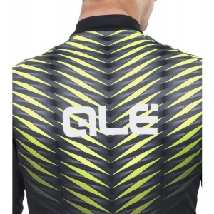 Übergröße ALE THORN Radtrikot langarm schwarz/neongelb