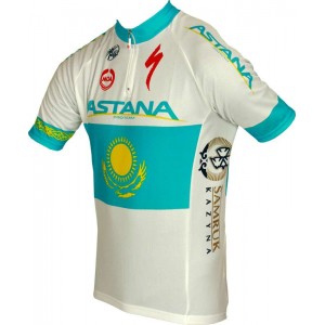 ASTANA kasachischer Meister 2011 Radsport-Profi-Team-Kurzarmtrikot mit kurzem Reißverschluss
