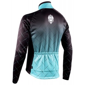 TRAONA Fahrrad Winterjacke schwarz/celeste