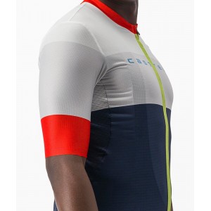 SEZIONE Radtrikot kurzarm blau/elfenbein