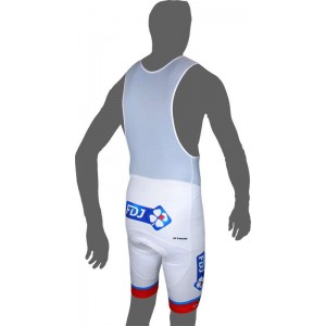 FRANCAISE DES JEUX (FDJ) 2016 Trägerhose weiß B'TWIN Radsport-Profi-Team