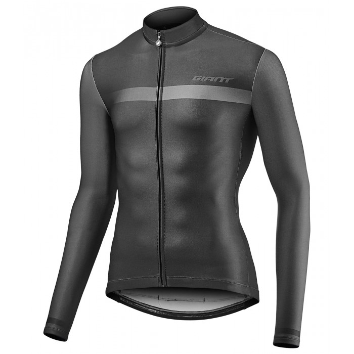 PODIUM Radtrikot langarm schwarz/grau