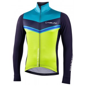 Asfalto Jkt Fahrrad Winterjacke dunkelblau/gelbgrün/türkis